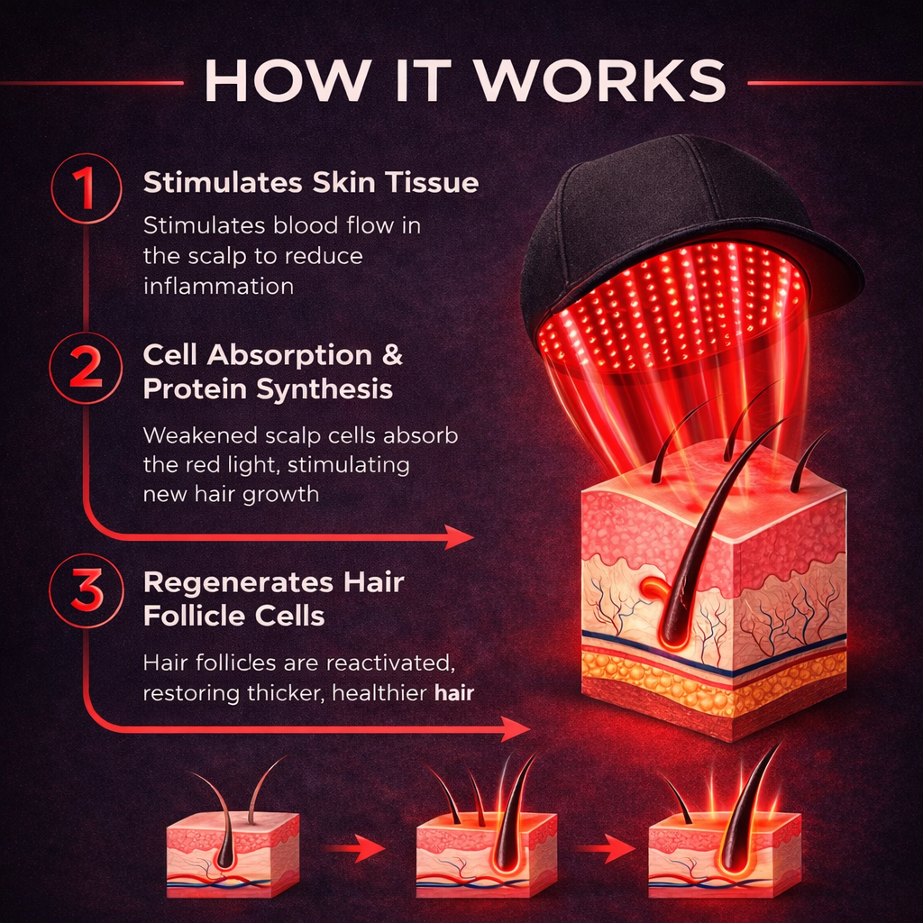 🆙 Ivopalo® Red Light Therapy Hair Cap – At-Home Scalp Care Cap for Fuller-Looking Hair
