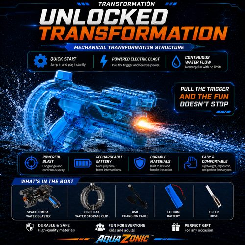 💦ivopalo® Rechargeable Electric Water Blaster – Space Combat Summer Pool Toy for Kids & Adults