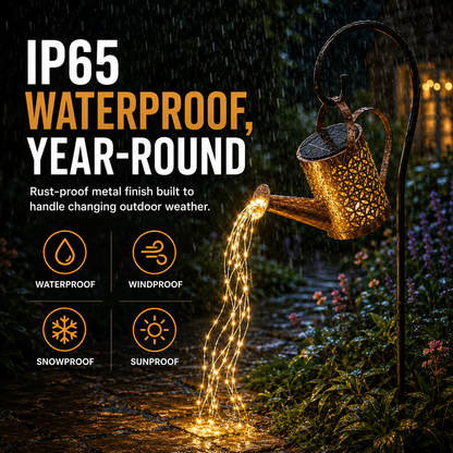 🆙Ivopalo® Solar Watering Can Garden Light – Outdoor Solar Waterfall Lights for Yard, Patio & Garden Decor