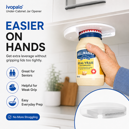 🫙ivopalo® Under-Cabinet Jar Opener – Easy One-Handed Lid Opener for Stubborn Jars