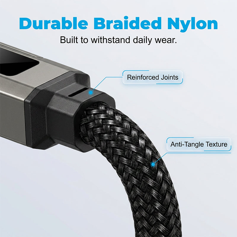 up🔥4-in-1 Digital Display Keychain Charging Cable