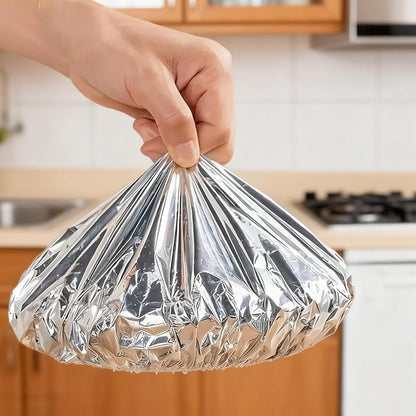 Reusable Aluminum Foil Food Covers – Stretchable Heat-Retaining Bowl & Plate Covers