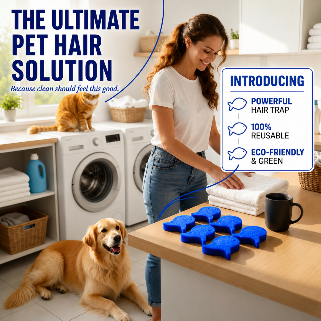 ⏳LAST DAY BUY 2 GET 1 FREE!💦 Laundry Pet Hair Removal Fish - 5 Pack