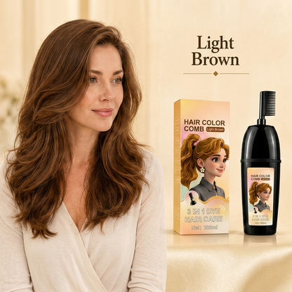 ✨ Skip the Salon. Cover Grays in 10 Minutes. Ammonia-Free Hair Color Comb for Easy Root Touch-Ups