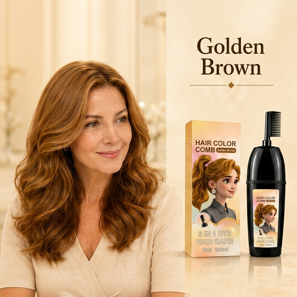✨ Skip the Salon. Cover Grays in 10 Minutes. Ammonia-Free Hair Color Comb for Easy Root Touch-Ups