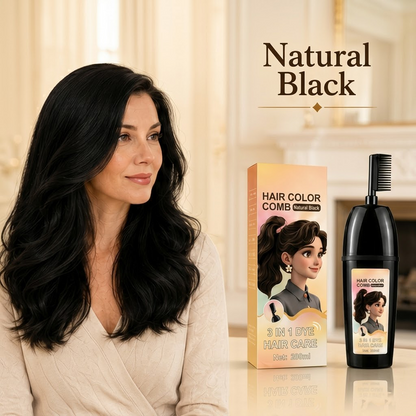 ✨ Skip the Salon. Cover Grays in 10 Minutes. Ammonia-Free Hair Color Comb for Easy Root Touch-Ups