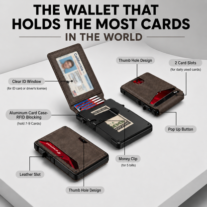 Minimalist Pop-Up Card Wallet - Maximum Capacity. Minimal Footprint.