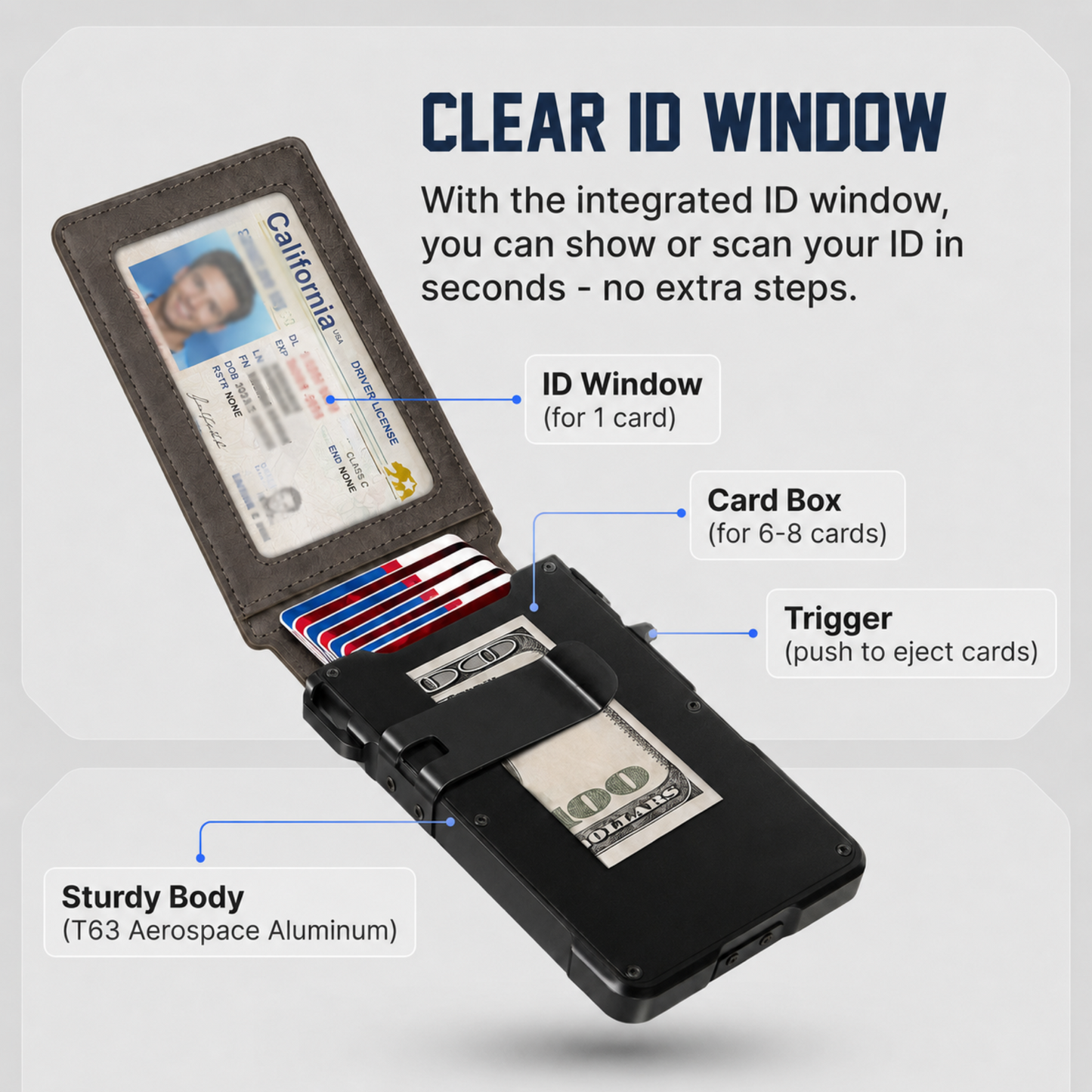 Minimalist Pop-Up Card Wallet - Maximum Capacity. Minimal Footprint.