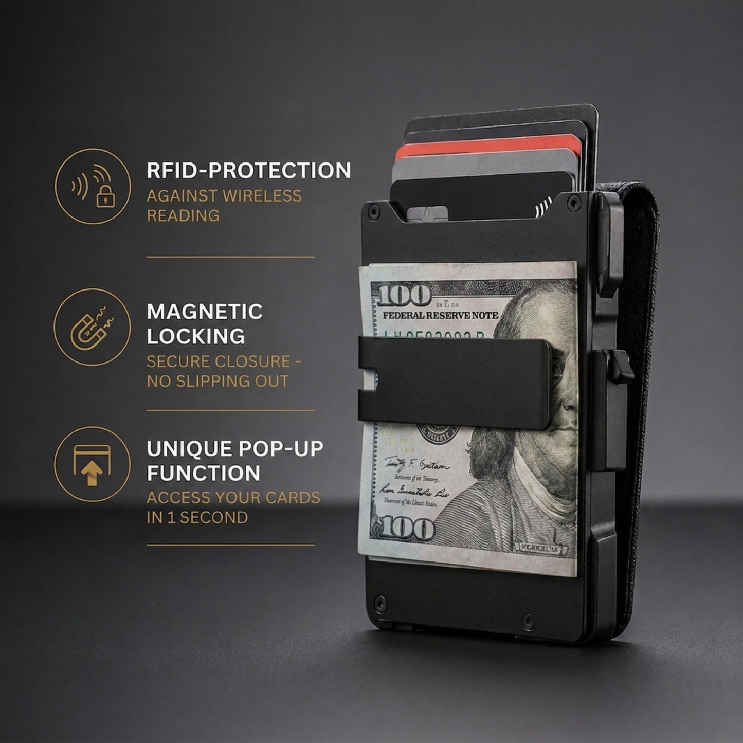 Minimalist Pop-Up Card Wallet - Maximum Capacity. Minimal Footprint.
