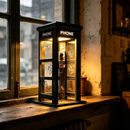 ✨Urban Noir Telephone Booth Lamp – Vintage Ambient Light for Desks & Shelves