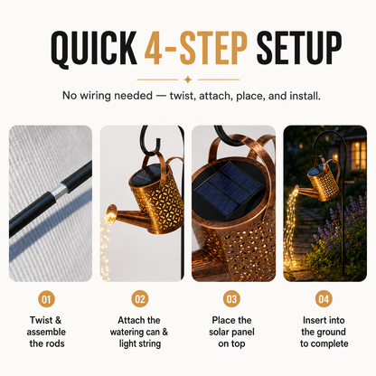🆙Ivopalo® Solar Watering Can Garden Light – Outdoor Solar Waterfall Lights for Yard, Patio & Garden Decor