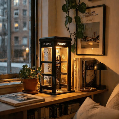 ✨Urban Noir Telephone Booth Lamp – Vintage Ambient Light for Desks & Shelves
