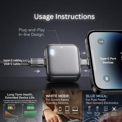 🔋ivopalo® Smart Auto-Disconnect Type-C Charging Guard – 140W Anti-Overcharge Adapter for Safe Overnight Charging
