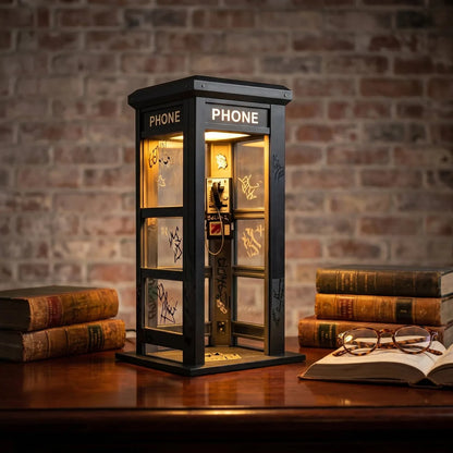 ✨Urban Noir Telephone Booth Lamp – Vintage Ambient Light for Desks & Shelves