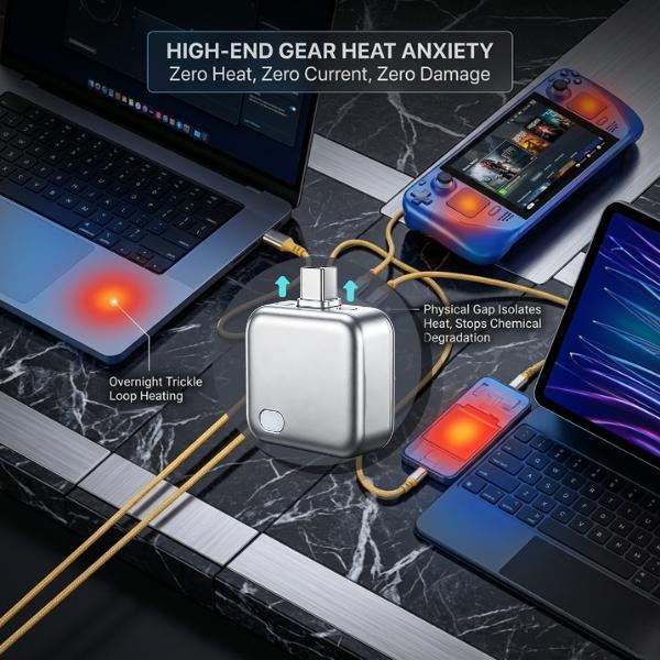 🔋ivopalo® Smart Auto-Disconnect Type-C Charging Guard – 140W Anti-Overcharge Adapter for Safe Overnight Charging