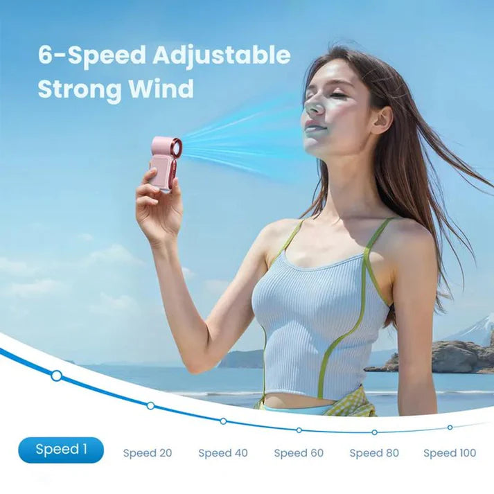 🆙ivopalo Mini Portable Handheld Fan Rechargeable with Desk Support Base