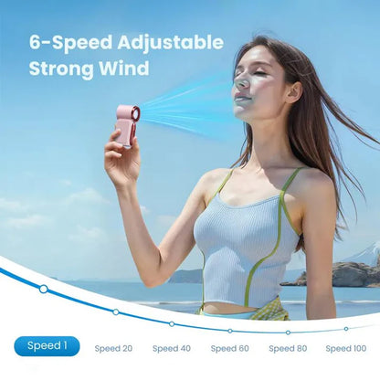 🆙ivopalo Mini Portable Handheld Fan Rechargeable with Desk Support Base