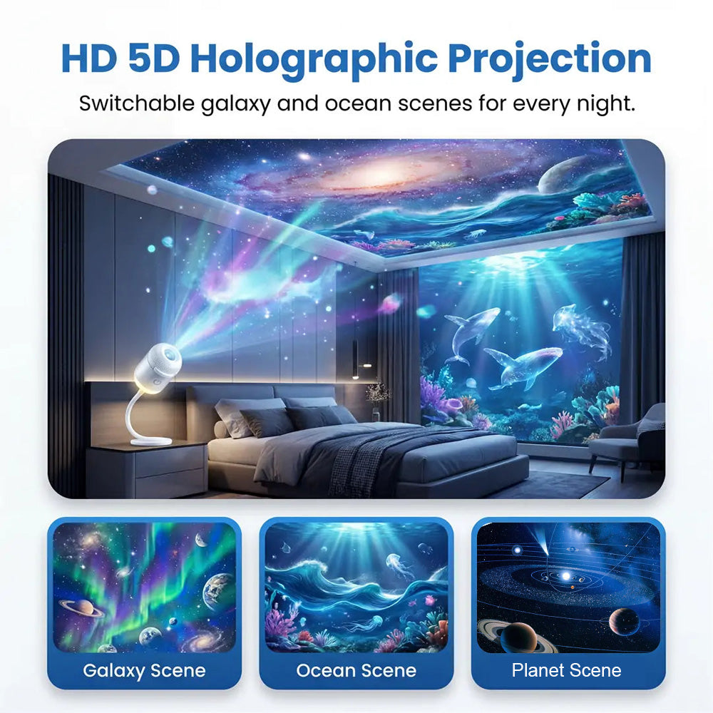 🔥50% OFF! 🔥HD Smart Dynamic 5D Holographic Night Light Projector