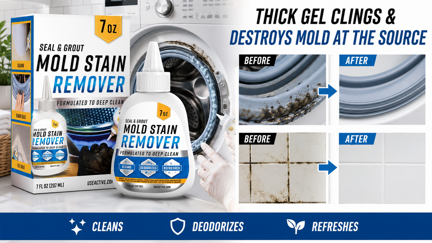 🧽 Mold Stain Remover Gel | Heavy-Duty Cleaner for Washer Seal, Grout & Shower