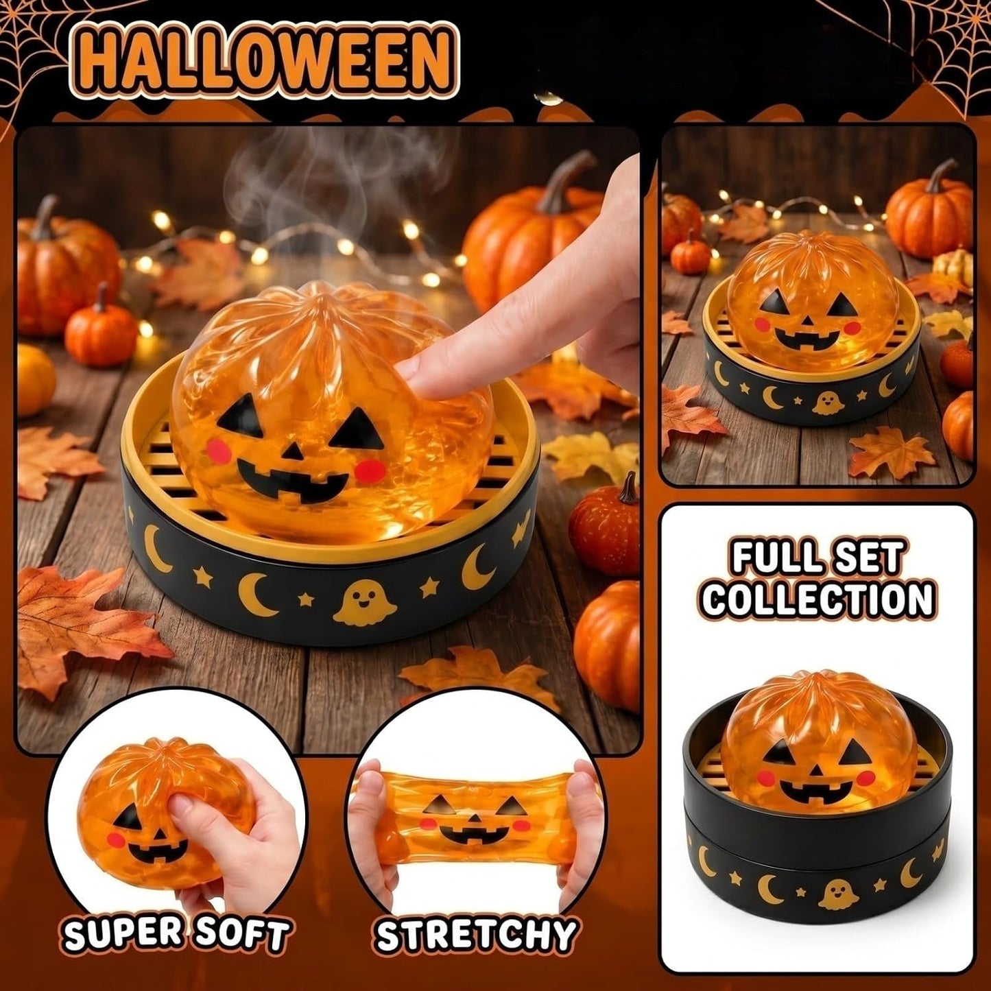 Halloween Bao Bun Squishy Blind Box – Cute Spooky Stress Relief Toy