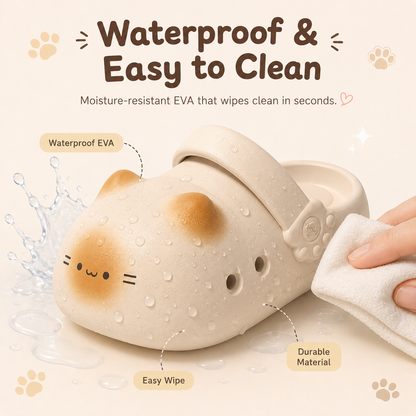 🐾Cat Paw Cloud Slippers – Cute Waterproof Non-Slip Slides for Cat Lovers