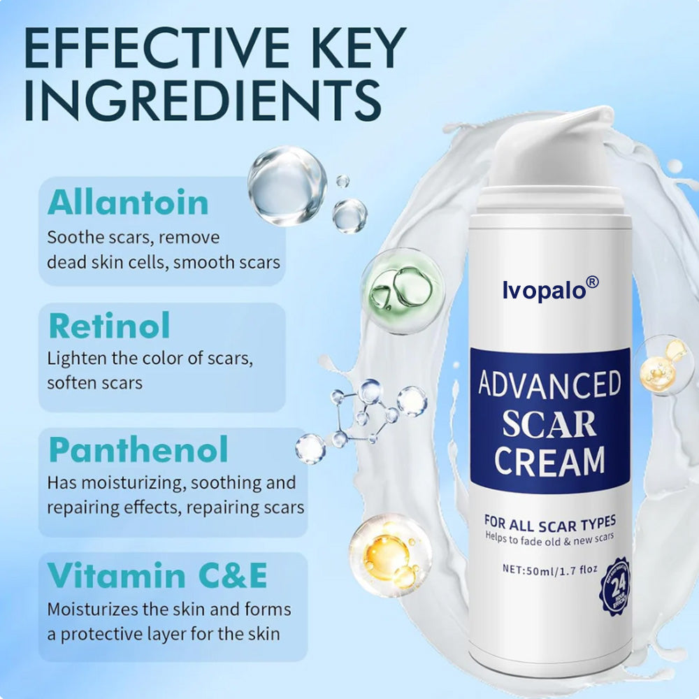 🆙Ivopalo® Advanced Silicone Scar Gel – Professional Scar Removal Cream for Surgical Scars, Keloids, Stretch Marks, C-Section & Old or New Scars Repair Treatment