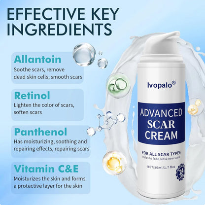 🆙Ivopalo® Advanced Silicone Scar Gel – Professional Scar Removal Cream for Surgical Scars, Keloids, Stretch Marks, C-Section & Old or New Scars Repair Treatment