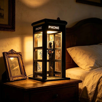 ✨Urban Noir Telephone Booth Lamp – Vintage Ambient Light for Desks & Shelves