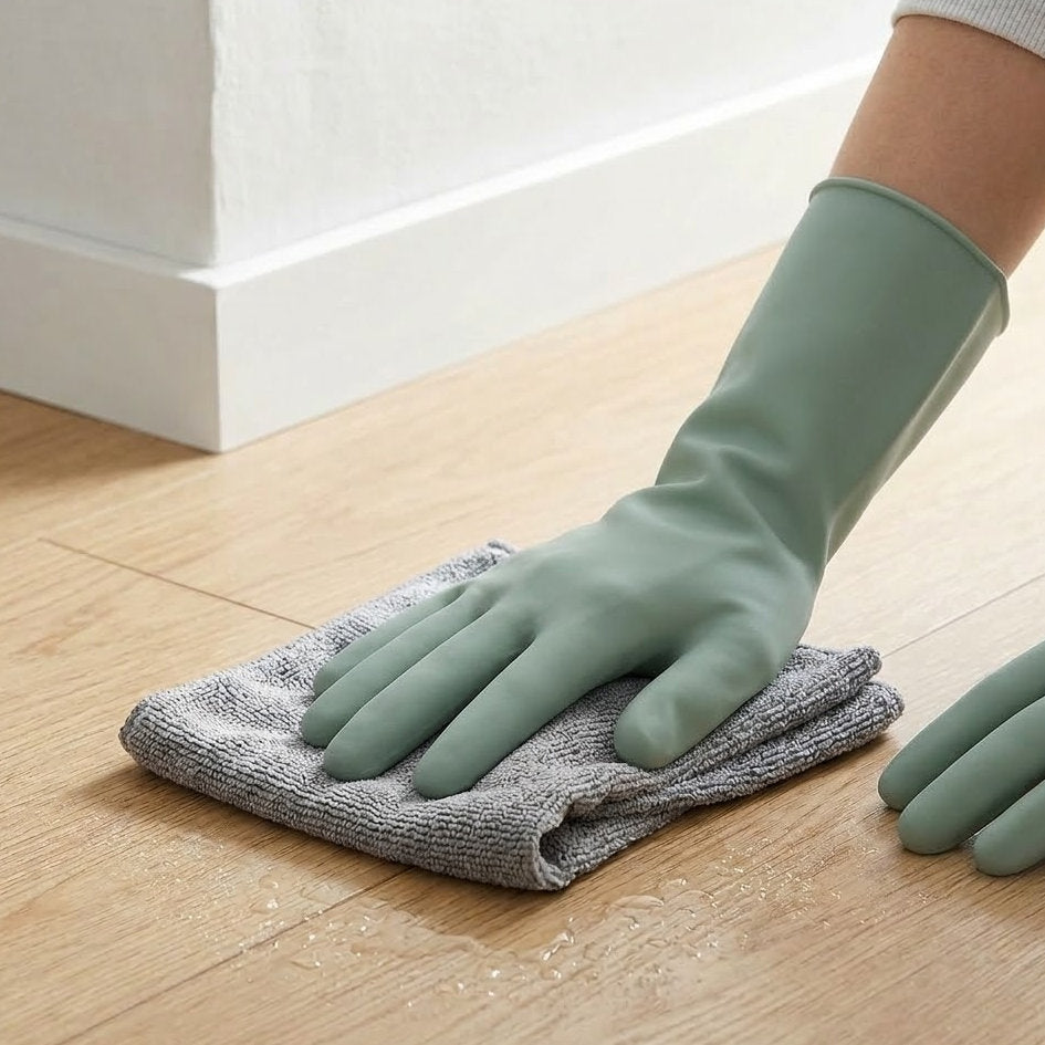 Dulorentacosh 4-Pack Premium Velvet-Lined Household Gloves with Superior Embossed Grip & Comfort