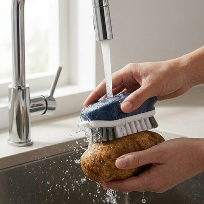 Dulorentacosh2-Pack Premium Vegetable Scrubber - Modern Kitchen Cleaning Brush for Potatoes and Root Vegetables, Professional Grade Fruit Cleaner