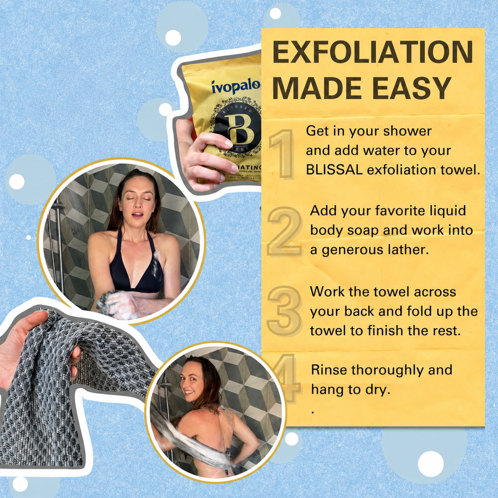 ivopalo Exfoliating Antibacterial Shower Towel