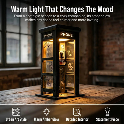 ✨Urban Noir Telephone Booth Lamp – Vintage Ambient Light for Desks & Shelves