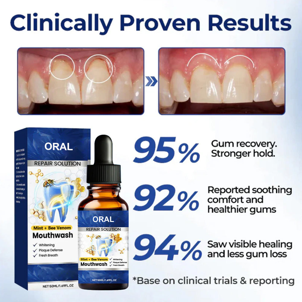 🆙 ivopalo® Advanced Oral Repair Care — Extra-Strength Bee Venom Drops Against Loose Teeth Bleeding Gums & Plaque — Premium Mouthwash Alternative