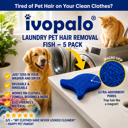 ⏳LAST DAY BUY 2 GET 1 FREE!💦 Laundry Pet Hair Removal Fish - 5 Pack