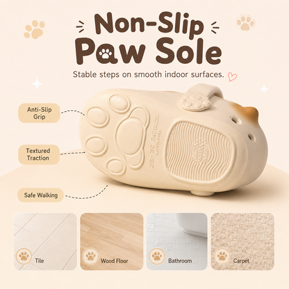 🐾Cat Paw Cloud Slippers – Cute Waterproof Non-Slip Slides for Cat Lovers