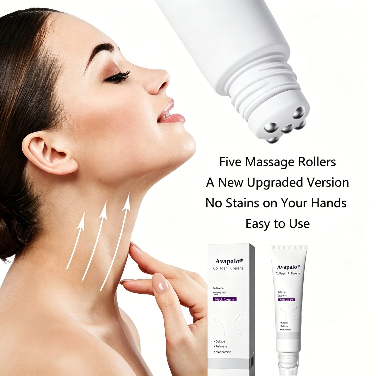 🆙Ivopalo® Roller Massage Neck Cream 🧴 Collagen & Hyaluronic Acid | Firms Neck, Reduces Wrinkles & Double Chin