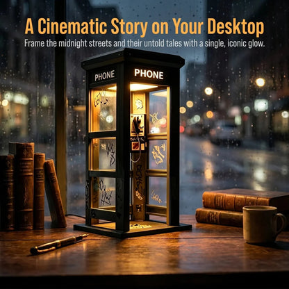 ✨Urban Noir Telephone Booth Lamp – Vintage Ambient Light for Desks & Shelves