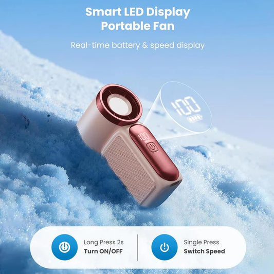🆙ivopalo Mini Portable Handheld Fan Rechargeable with Desk Support Base