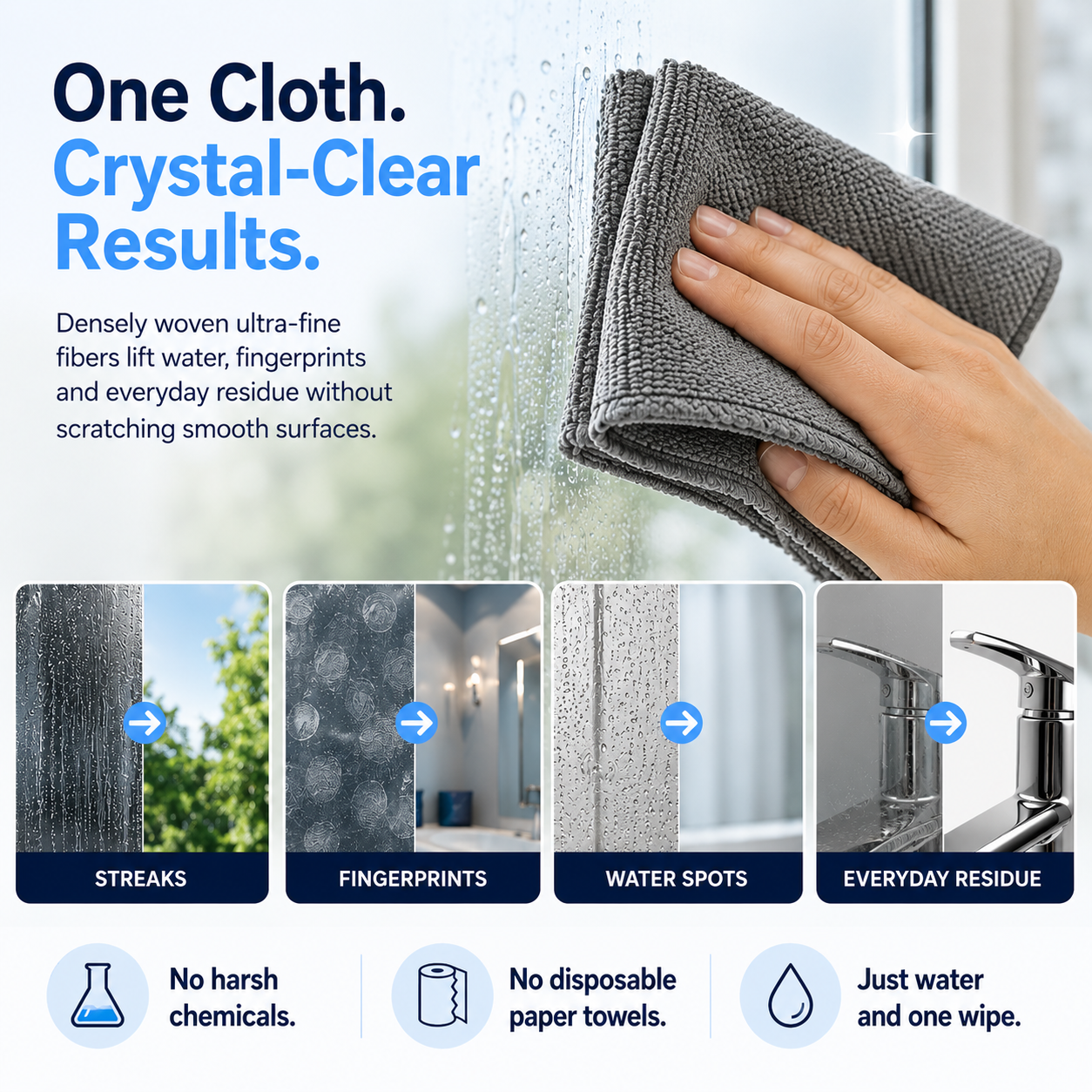 🔥 Up to 50% OFF ivopalo® Magic Cleaning Cloths - One Wipe for Streak-Free Glass, Mirrors & Stainless Steel