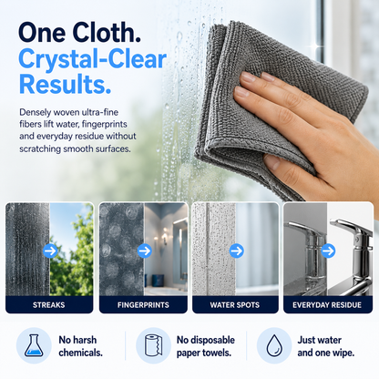 🔥 Up to 50% OFF ivopalo® Magic Cleaning Cloths - One Wipe for Streak-Free Glass, Mirrors & Stainless Steel