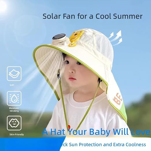 ☀️ SUMMER SALE 50% OFF 🔥 Kids Cooling Sun Protection Fan Hat - Beat Summer Heat & Protect Your Child Outdoors