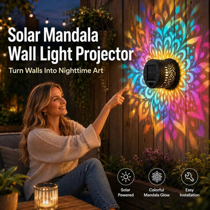 ✨Solar-Powered Waterproof Mandala Wall Light – Auto Glow Outdoor Decor for Garden Fence Patio & Backyard