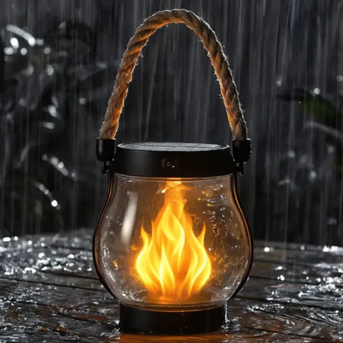 🔥Solar Flame Lantern – Realistic Flick🔥ering Fire Glow for Camping Patio Garden & Outdoor Nights