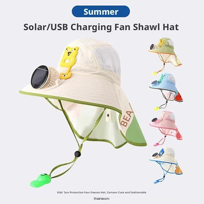 ☀️ SUMMER SALE 50% OFF 🔥 Kids Cooling Sun Protection Fan Hat - Beat Summer Heat & Protect Your Child Outdoors
