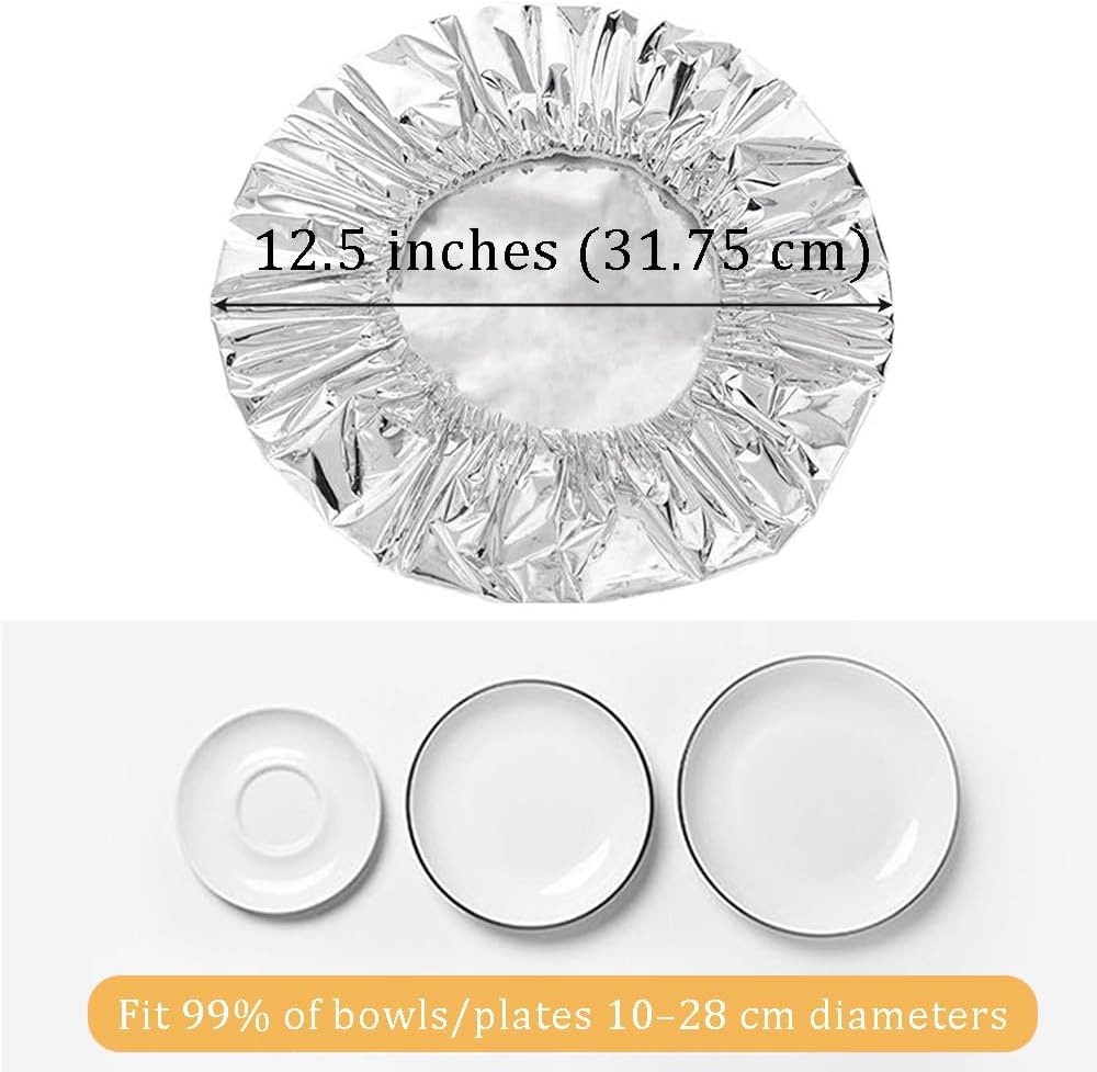Reusable Aluminum Foil Food Covers – Stretchable Heat-Retaining Bowl & Plate Covers