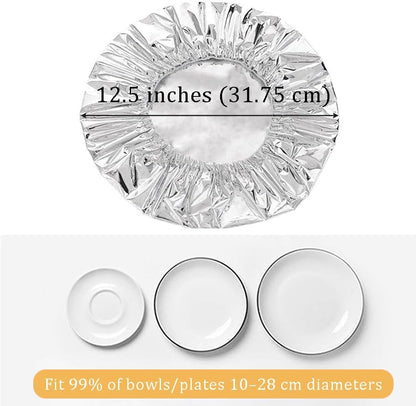 Reusable Aluminum Foil Food Covers – Stretchable Heat-Retaining Bowl & Plate Covers
