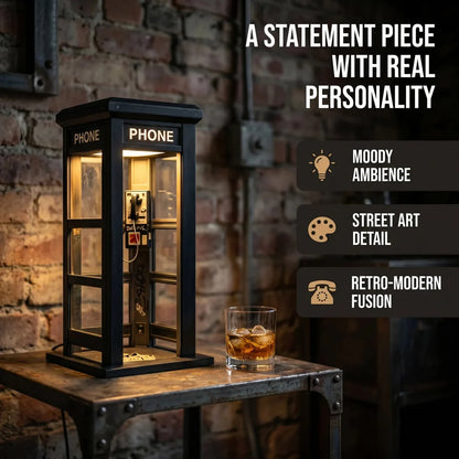 ✨Urban Noir Telephone Booth Lamp – Vintage Ambient Light for Desks & Shelves
