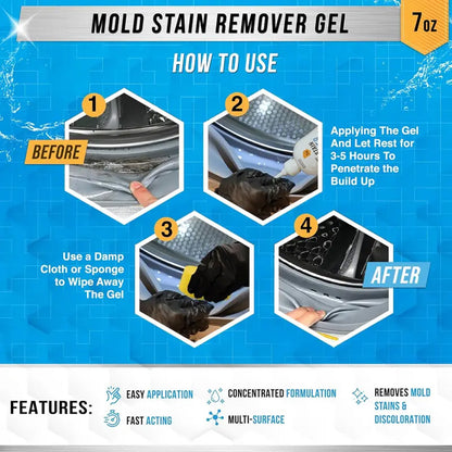 🧽 Mold Stain Remover Gel | Heavy-Duty Cleaner for Washer Seal, Grout & Shower