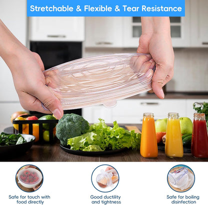 up Stop Wasting Plastic Wrap Every Day - Stretch, seal, and reuse. These silicone stretch lids help cover leftovers, half-cut fruit, bowls, cups, and jars in seconds — without fighting with messy disposable wrap.