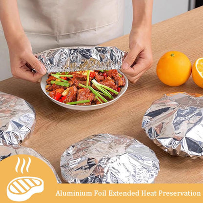 Reusable Aluminum Foil Food Covers – Stretchable Heat-Retaining Bowl & Plate Covers